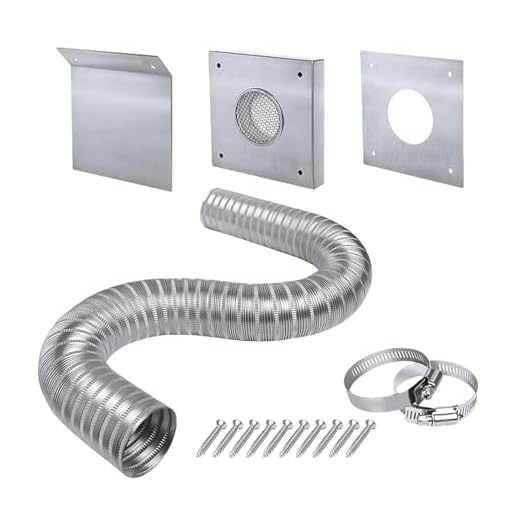 Glugahrif Kit de entrada de aire para estufa de pellets, tubo de ventilación para estufa de pellets, resistente a la corrosión, accesorios para chimenea y horno, kit de toma de aire, kit de