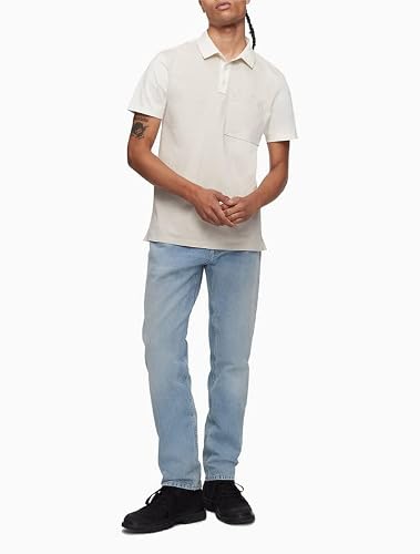 Calvin Klein Mens Straight Fit Light Wash Slim Jeans Blue 38/30 #TOP2