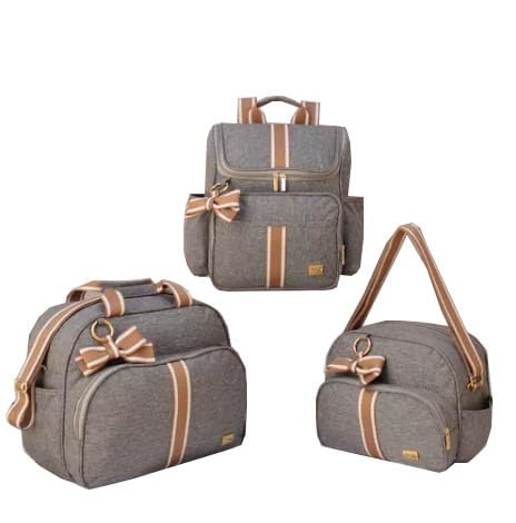 KIt Bolsas Maternidade Mochila Bolsa grande e pequena 3 peças (caramelo)