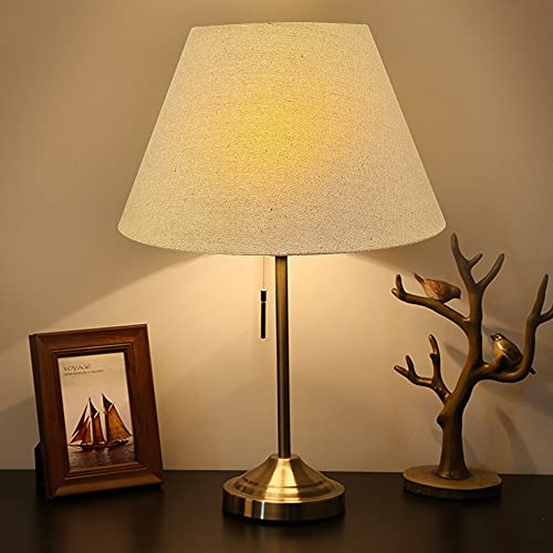 Alucset Medium Lamp Shade, Barrel Fabric Lampshade For Table Lamp & Floor Light, 7 Inch Top Diameter X 13 Inch Bottom X Diameter 7.8 Inch Height, Natural Linen Hand Crafted, Spider (Brown) #TOP5