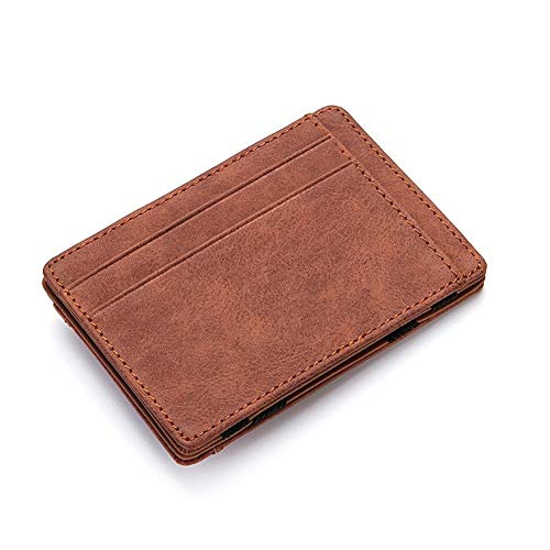 Preisvergleich Produktbild NOLOGO Wallet PU-Mappe der Männer Visitenkarte-Kasten Kleine Reißverschluss Geldbörse Reißverschlusstasche Portemonnaie (Color : Coffee)
