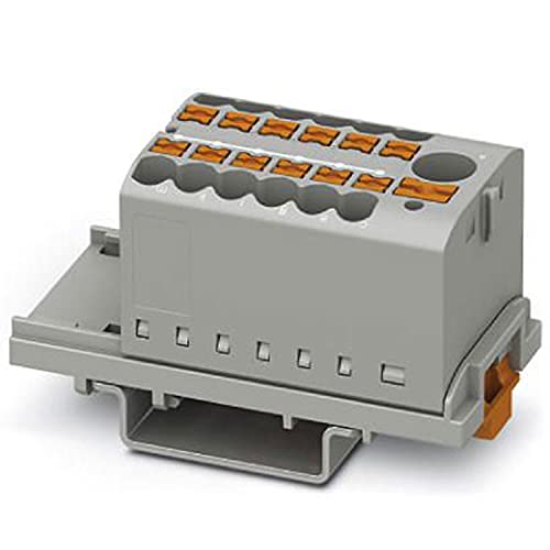 Phoenix ContactCONTACT PTFIX 6/12X2.5-NS35 GY Distribution Block with Vertical Orientation and Integrated Input, 690 V, 24 A, Number of Connectors: 13, Cross Section 0.14 mm²-4 mm² Grey