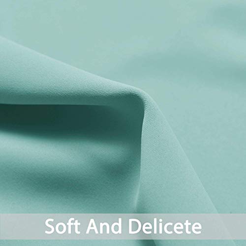 Yakamok 36 Inch Blackout Curtains Panels with Grommets, Aqua Room Darkening Thermal Insulated Window Drapes for Living Room/Bedroom, W52 x L36, Aqua, 2 Panels