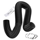 Divalune Abluftschlauch Ø75 mm 3m, hitzebeständiger Lüftungsschlauch aus Nylongewebe mit 2 Schlauchschellen, flexibel und zuschneidbar, für Abluft, Lüftung, Warmluft und Heizung