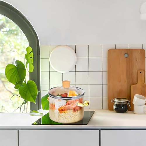 Casserole en verre Tofficu couvercle bois pour ragoûts 2,3L