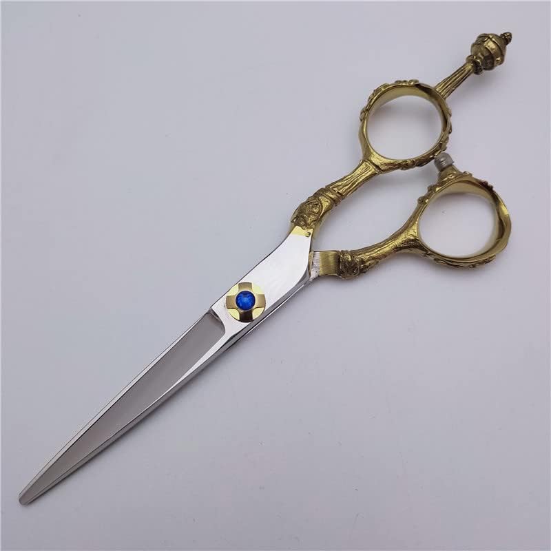 プロフェッショナルヘアカットシザー、6インチプロフェッショナル440cスチールブルーサファイアヘアシザーカット理髪ヘアカット間伐シザ