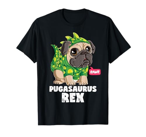 Pugasaurus T Rex Pug Dinosaur Costume Funny Dog Lover Gifts Maglietta