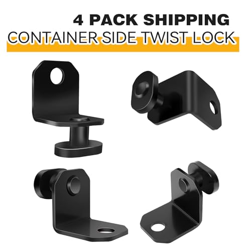 Image of Shipping Container Anchors,Heavy-Duty Steel Shipping Containers Tie Downs, Shipping Container Side Twist Lock for Anchoring to Rock Floor or Cement-4Pack