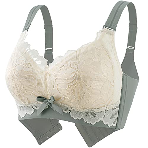 Wide Strap Cute Lift Up Minimizing Back Push Up Back Fat Sheer Full Coverage Comfortable No Underwire Comfy Not Padded Bra Laurel Green 40Dd 40 Dd #TOP4
