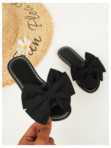 GORGLITTER Girl's Bow Sandals Open Toe Dressy Flats Cute Summer Vacation Beach Sandals 20253