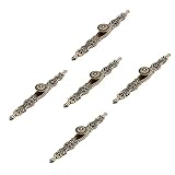 Mgoodoo 5PCS Knobs Handles with Plate, 10.2" Antique Bronze Cabinet pulls, Vintage Knobs for Drawer