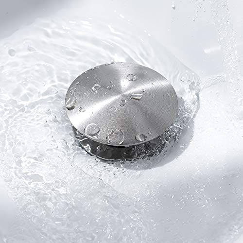 KAIYING Pop Up Drain, Bathroom Sink Drain Stopper with Overflow, Vessel Sink Drain Assembly with Detachable Basket Stopper, Anti-Explosion And Anti-Clogging Drain Strainer (Brushed Nickel)