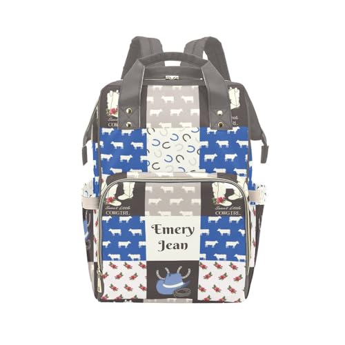 Image of Personalized Sweet Little Cow Girl Custom with Name Diaper Bag Backpack For Baby Boy Girl Dad Mom Unisex for Adult Daypack Holiday Gift