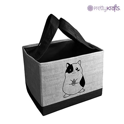 Image of PrettyKrafts Square Storage Organizer Box (Jute Grey, Standard) - Pack of 3