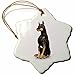 Produktbild 3dRose ORN_49061_1 Dekofigur Dobermann Pinscher sitzender Schneeflocke, Porzellan, 7,6 cm