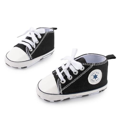 KIDSUN Tutoo Unisex Baby Boys Girls High Top Sneaker Soft Anti-Slip Sole Newborn Infant First Walkers Canvas Shoes3