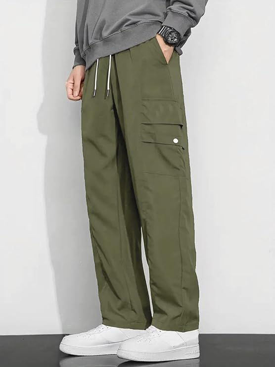 Image of Men Cargo Pants 100% Cotton | Relaxed Fit Utility Cargos for Men with 6 Pockets | Breathable Durable Fabric | Casual Streetwear Travel & Outdoor Pants