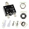 8A Manual Reset Push Button Circuit Breaker 125/250V AC 50V DC Thermal Overload Protector with Quick Connect Terminals and Waterproof Button Caps Assortment Kit(Pack of 1 pcs)