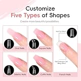 PEACECOLOR 24PCS Poly Nail Gel Kit with U V Light 6 Colors Pink White Clear Nude Glitter Nail Extension Gel with Base Glossy & Matte Top Coat Slip Solution Starter Manicure Kit for Women Beginners - Image 4