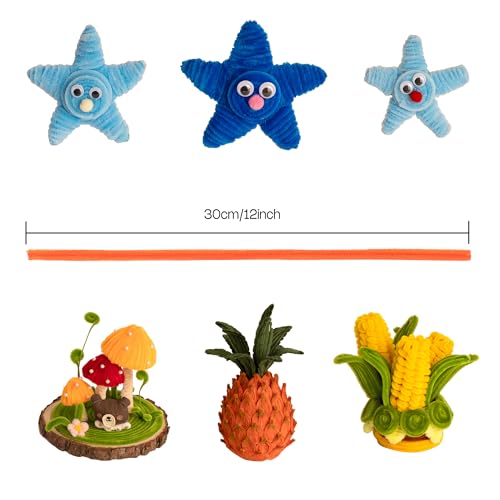 Image of Caydo 1000 Pieces Colorful Craft Pipe Cleaners Bulk | Multicolor Chenille Stems for Flowers, Kids Creative Art and Crafts Projects Making(6 mm x 12 inch)