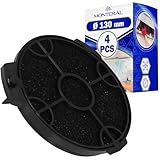 4 Stück Aktivkohlefilter Dunstabzugshaube Ø 130 mm Modelle CARBFILT4 mit Originalcode ART00801 02859394 für BundQ für Cata für Cooke und Lewis für Designair für Elica für MyAppliances - MONTERAL