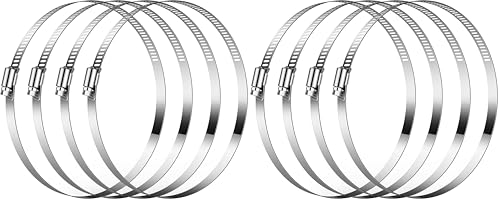 VIVOSUN VIVOSUN Stainless Steel Air Ducting Clamps, 6/8/12 Inch Adjustable Hose Clamps with Worm Drive for Ducting, Heating, Cooling, Exhaust, and Ventilation (Pack of 8)