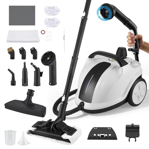 Nettoyeur Vapeur Portable 2000W avec Pression 5 Bar - Réservoir 2 Litres pour 100m² Surface - Set...