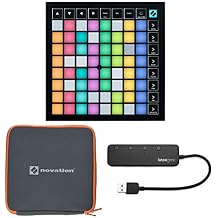 Novation Launchpad X Grid Controller Bundle with Launchpad Case and 3.0 4 Port USB Hub 3 Items