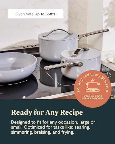Image of Caraway 24-Piece Nonstick Ceramic Cookware Set - Includes Fry Pans, Sauce, Saute Pan, Dutch Oven, Petite Cooker, Stir Fry, Rondeau, Stock Pot, Lids & Storage Organizers - Navy