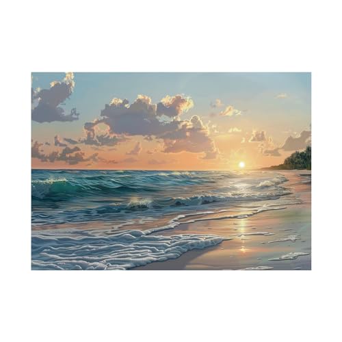 Peinture d'art de paysage marin moderne tableau decoration murale salon 70x90