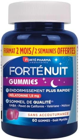 Forté Pharma - FortéNuit Gummies - 1,9 mg de Mélatonine et Plante...