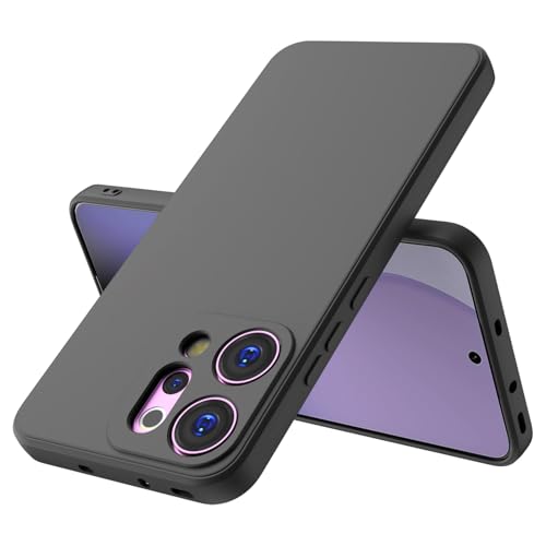 Image of Kapa Matte Protective Lens Flexible Back Cover for Oppo Reno 14 5G | Slim Silicone with Soft Lining Shockproof Full Body Bumper Case (Black)