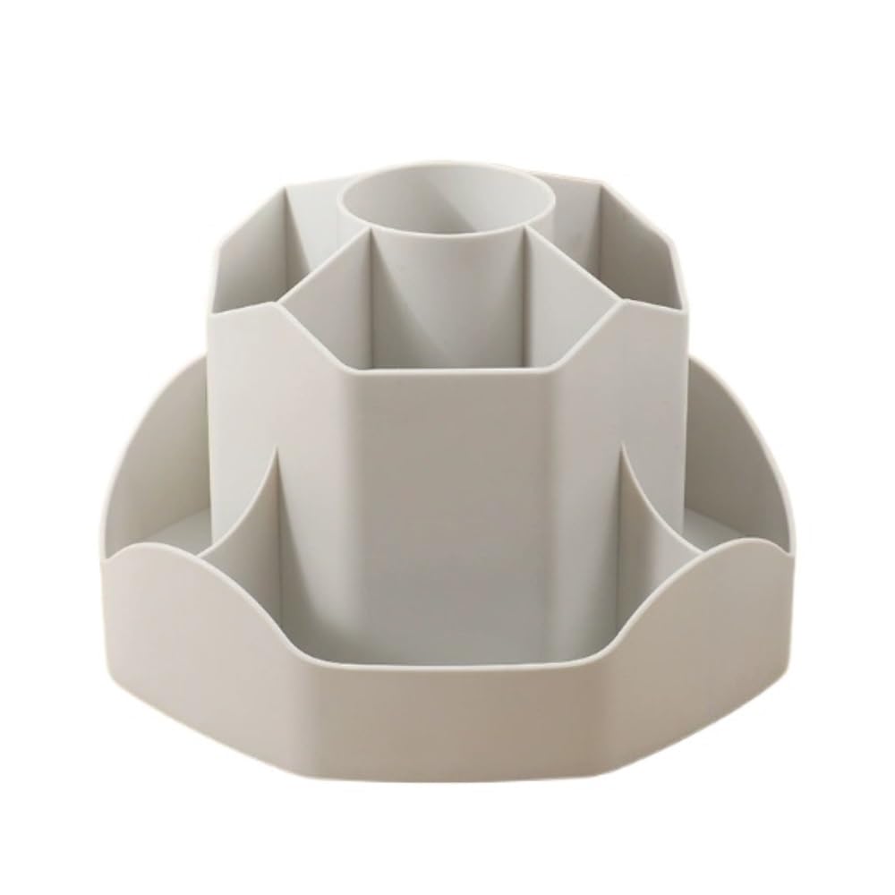 Portalapices Estudio Un Portalápices De Escritorio Giratorio 360 ​​Grados Y 9 Ranuras For Oficinas Escuelas Utiles Escolares(Grey)