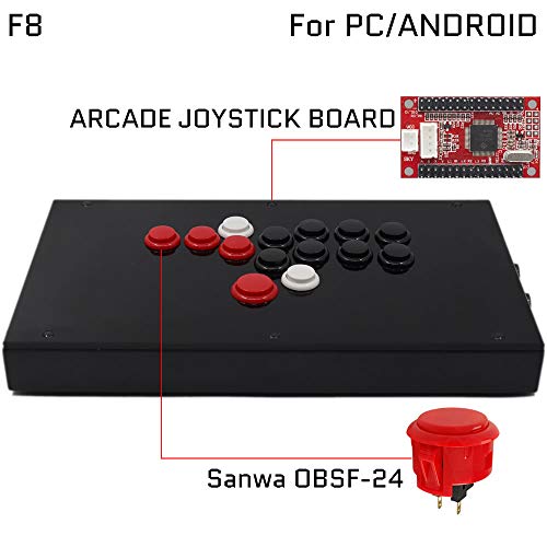 F8-PCのすべてのボタンアーケードジョイスティックゲームコントローラ用PC 三和OBSF-24 OBSF-30 HITBOX