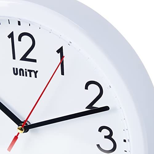 Unity Wall Clock, Hastings, Silent Sweep, Modern, White, 22 cm / 8.6-inch - Image 3