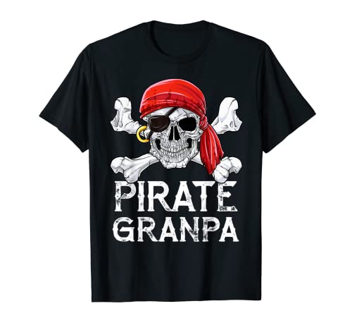 Maglietta da nonno pirata Jolly Roger Flag Skull & Crossbones Maglietta