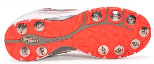 Image of TYKA Cricket Shoes Spikes for Men | Synthetic PU Upper | Genuine Rubber and Phylon Sole | Lace Closure | Field Sports Shoes | Grip Support | Practice & Match Play
