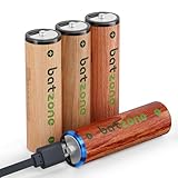 BATZONE Rechargeable AA Batteries, 4 Pack 3071mWh Lithium Batteries AA, 1.5V USB Double AA Battery with 2-in-1 USB-C Cable for Toy, Game, Blink Doorbell Camera, Remote Control