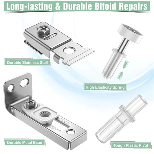 Kit de herrajes para puerta plegable 4 piezas 7/8 pulg Guías con ruedas para reparación de puertas corredizas de granero miniatura 6