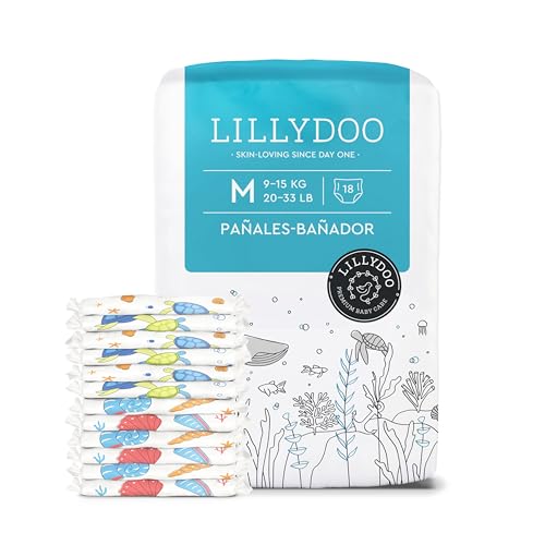 Pañales-bañador LILLYDOO desechables, talla M (9+ kg), 18 uds.