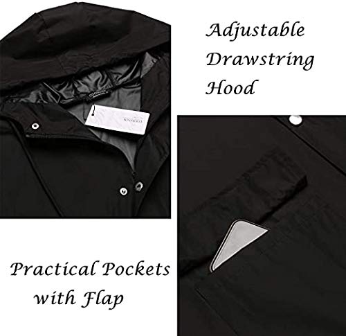 COOFANDY Regenjas voor heren, met capuchon, waterdicht, licht, actieve lange regenjas - Image 5