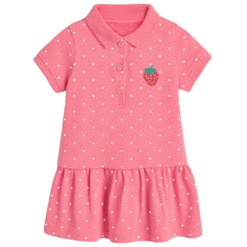 KISBINI Toddler Girls Short Sleeve Cotton Dress Summer Casual Dresses for Little Girls