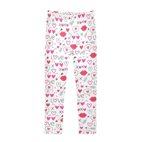 Girls Leggings Kisses Arrows Bouquets Glasses Hearts Toddler Girls Clothes Leggings for Girls Toddler Girls Leggings 3-4T
