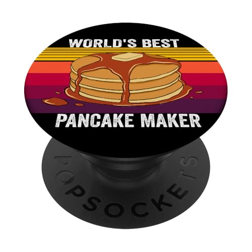 El Mejor Fabricante de panqueques del Mundo Divertido Retro Vintage panqueques PopSockets PopGrip Adhesivo