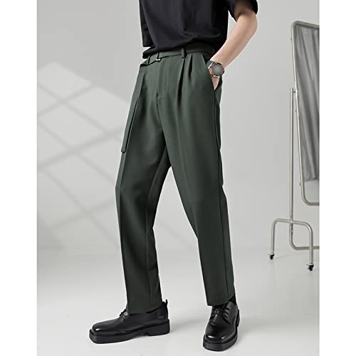 JEShifangjiusu Men's Flex Flat Front Straight Fit Pant Lightweight Sweatpants Loose Fit Athletic Pants Stretch Chino Pant (X-Large,Dark Green), Dark Green, X-Large3