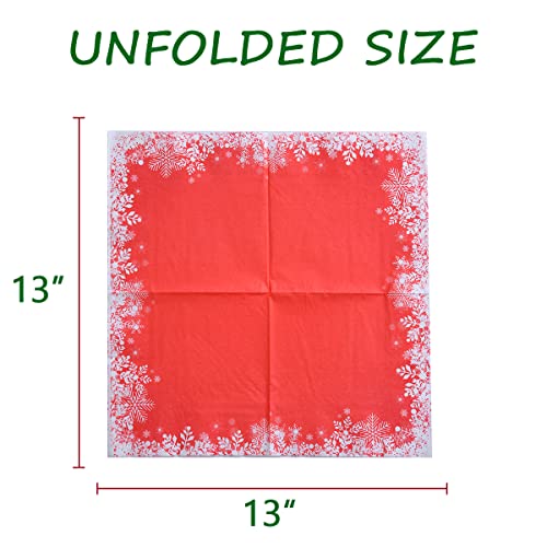 Ggboy 40 Pcs Christmas Napkins, Xmas Christmas Snowflake Paper Napkins, Christmas Napkins Paper Holiday Napkins Christmas Cocktail Napkins Christmas Disposable Napkins Christmas Dinner Napkins #TOP4