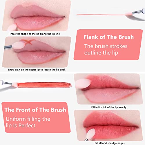 Lip Brush With Cover, Silicone Lip Brush For Lipstick Lip Scrub Brush, 8Pcs Lip Mask Applicator Retractable Silicone Makeup Brush Tool For Lip Gloss Lip Mask Eyeshadow And Lip Cream #TOP4