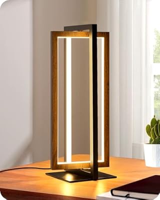 EDISHINE Modern LED Table Lamp, Stepless Dimmable Minimalist Bedside Lamp, MAX 750LM, 3 Color Temperature, Switch Control Nightstand Lamp for Living Room Bedroom, Angle Adjustable