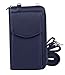 Produktbild irisaa Kleine Handy Umhängetasche, Geldbörse Damen Brieftasche RFID Schutz Crossbody Handytasche Reisepass mit Kartenfächern und Verstellbarem Schultergurt, Damen Tasche:weich-navy