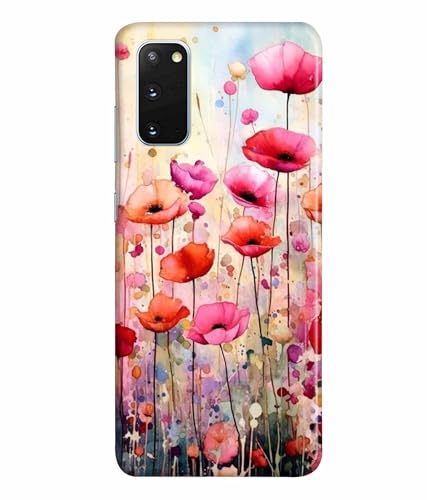Image of Printed Hard Back Case Cover & Compatible for Samsung Galaxy S20 | Vintage Flower Art (Multicolor) - D1183